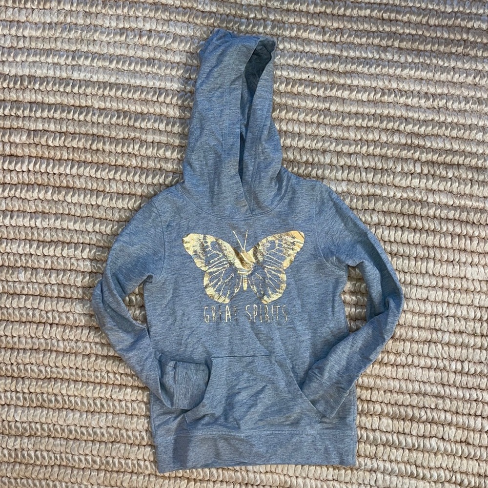 H&M foil print cotton fleece hoody girls 8-10